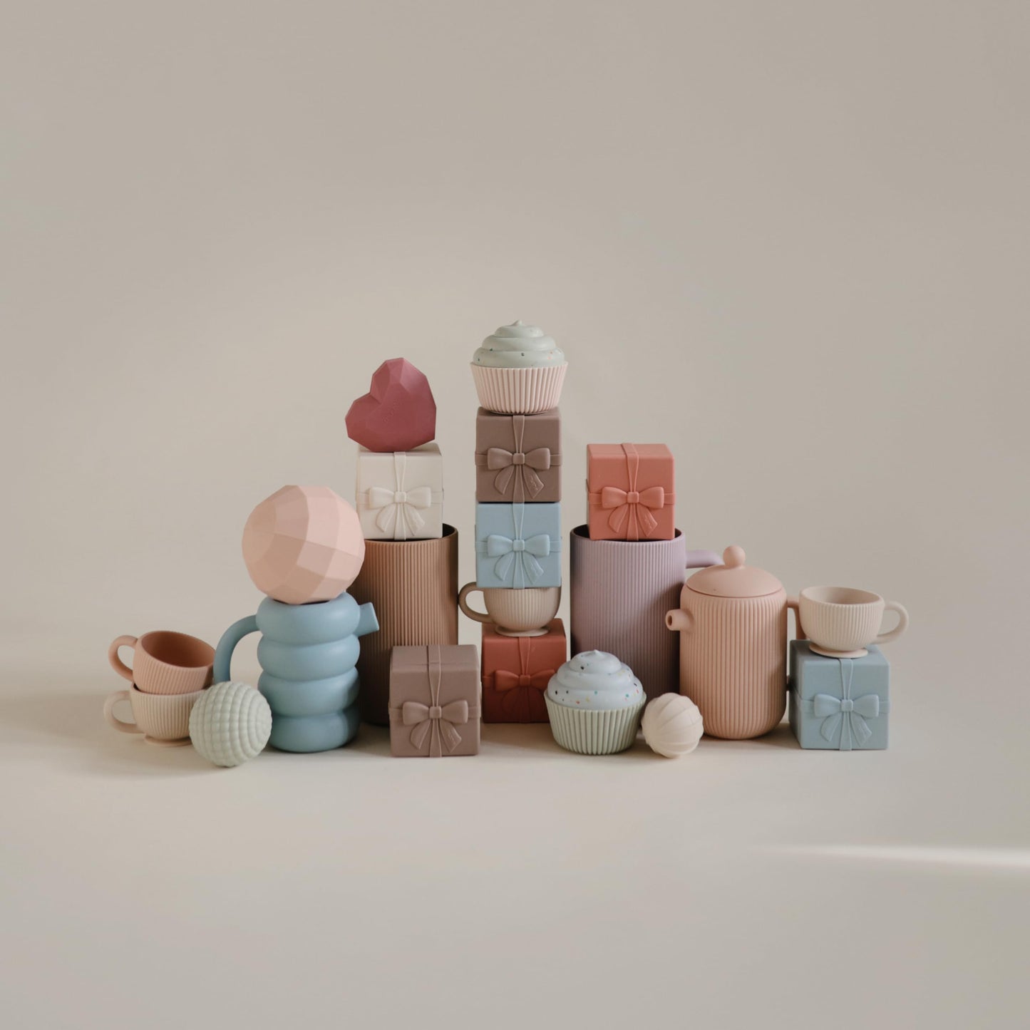 mushie Silicone Mix and Match Present Toy 4 Pack | Mold Free