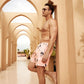 BRISIRA Swim Trunks Men Quick Dry Swim Shorts 5 inch Inseam Stretch Water Beach Shorts with compression Liner Zipper Pocket Pink