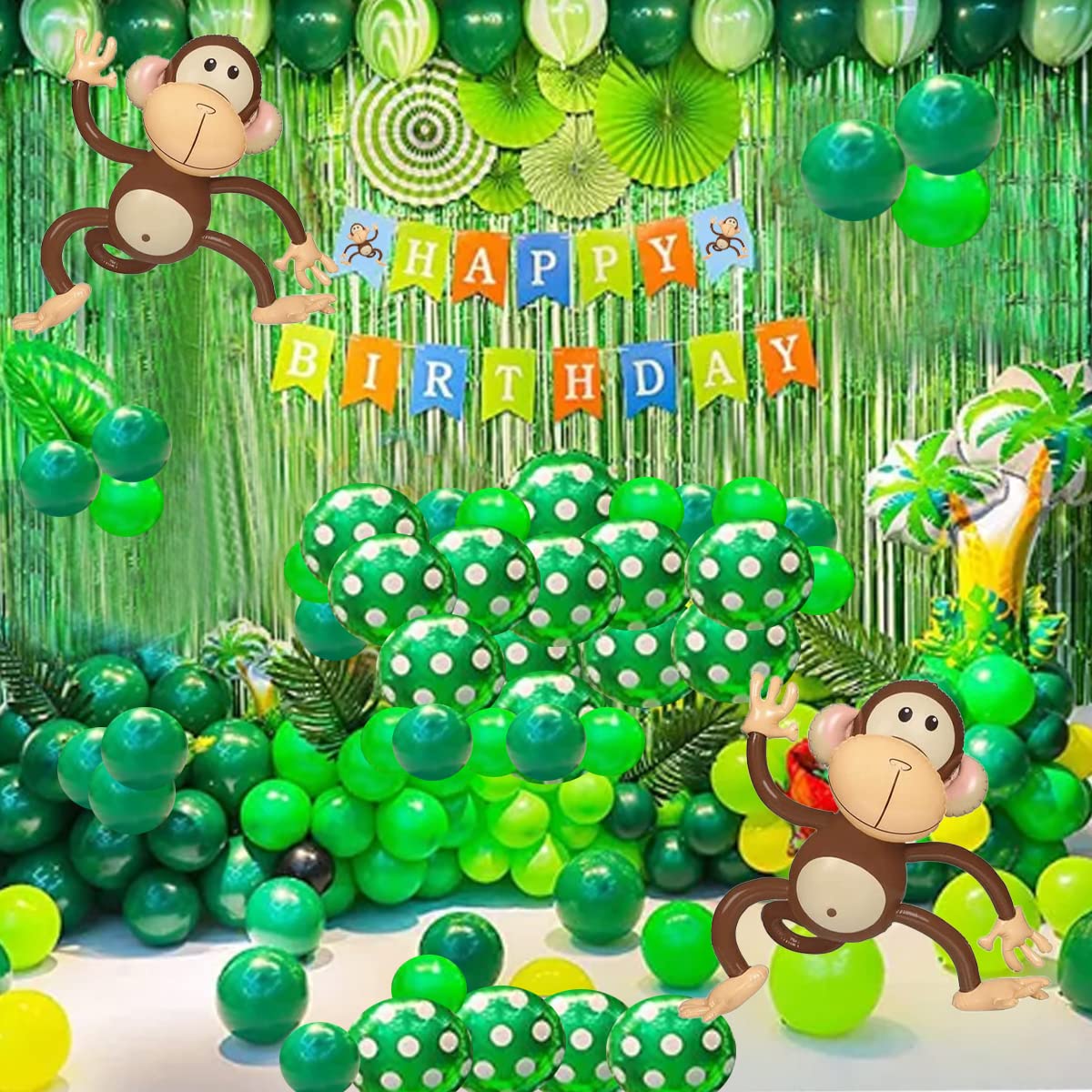 Inflatable Monkeys 27 Inch, 6-Pack Monkey Safari Party Supplies Inflatable Safari Animals Monkey Themed Birthday Party Decorations For Safari, Jungle Themed Birthdays, Blow Up Party Favors Supplies