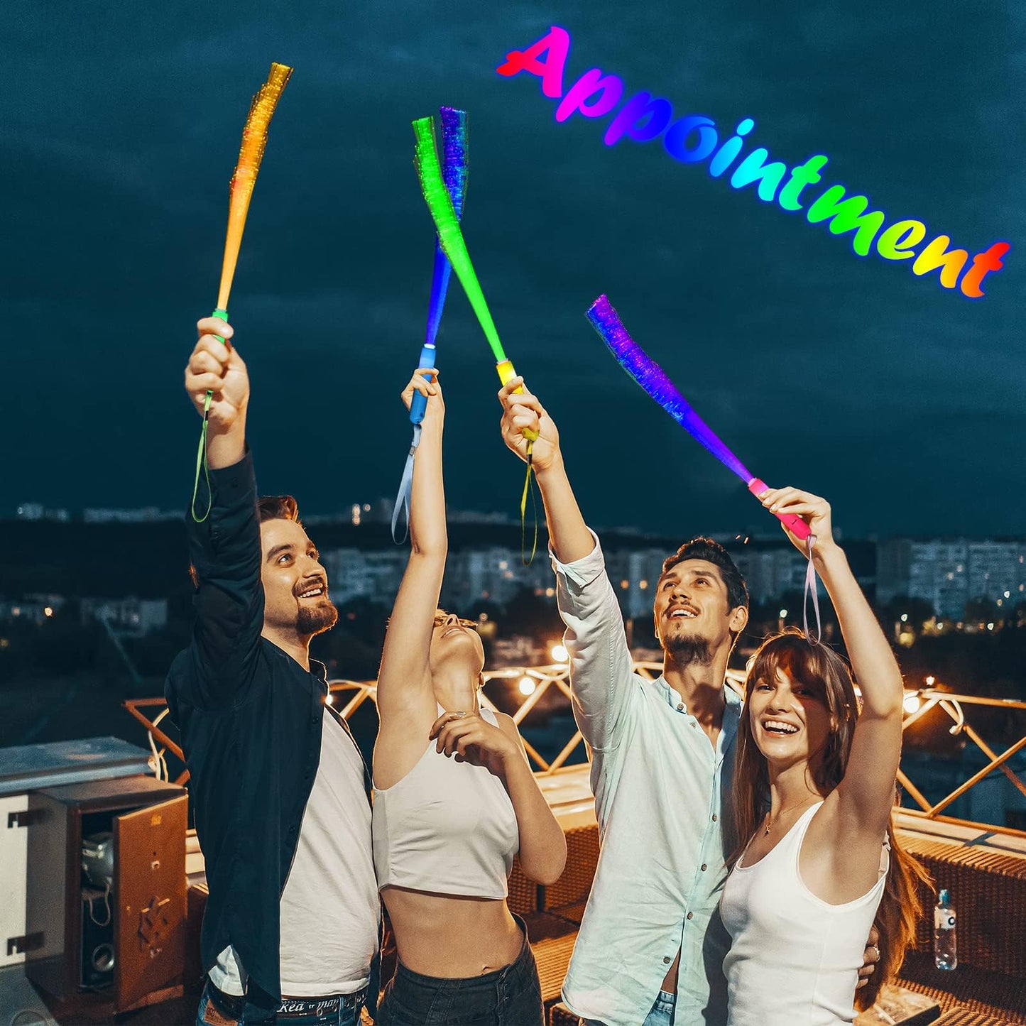 BouQuw 25 Pack Glow Sticks Mardi Gras Party Supplies ,Glow in the Dark Party Supplies,3 Models Flashing Sticks, Fiber Optic Wand