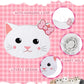 Cat Piñata Cat Birthday Party Supplies Kitty Cat Piñatas For Birthday Party Cat Party Decorations With Blindfold Bat And Confetti For Party Baby Shower Decors, 14.5 X 11.8 X 2.7 Inch, Pink And White