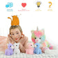 Morismos Unicorn Kitty Cat Stuffed Animal With Caticorn Babies, 22'' Mommy Cat And 4 Baby Kitten Stuffed Animals, Rainbow Cat Unicorn Plush Pillow, Kitty Unicorn Toy For Girls Boys Birthday Gift