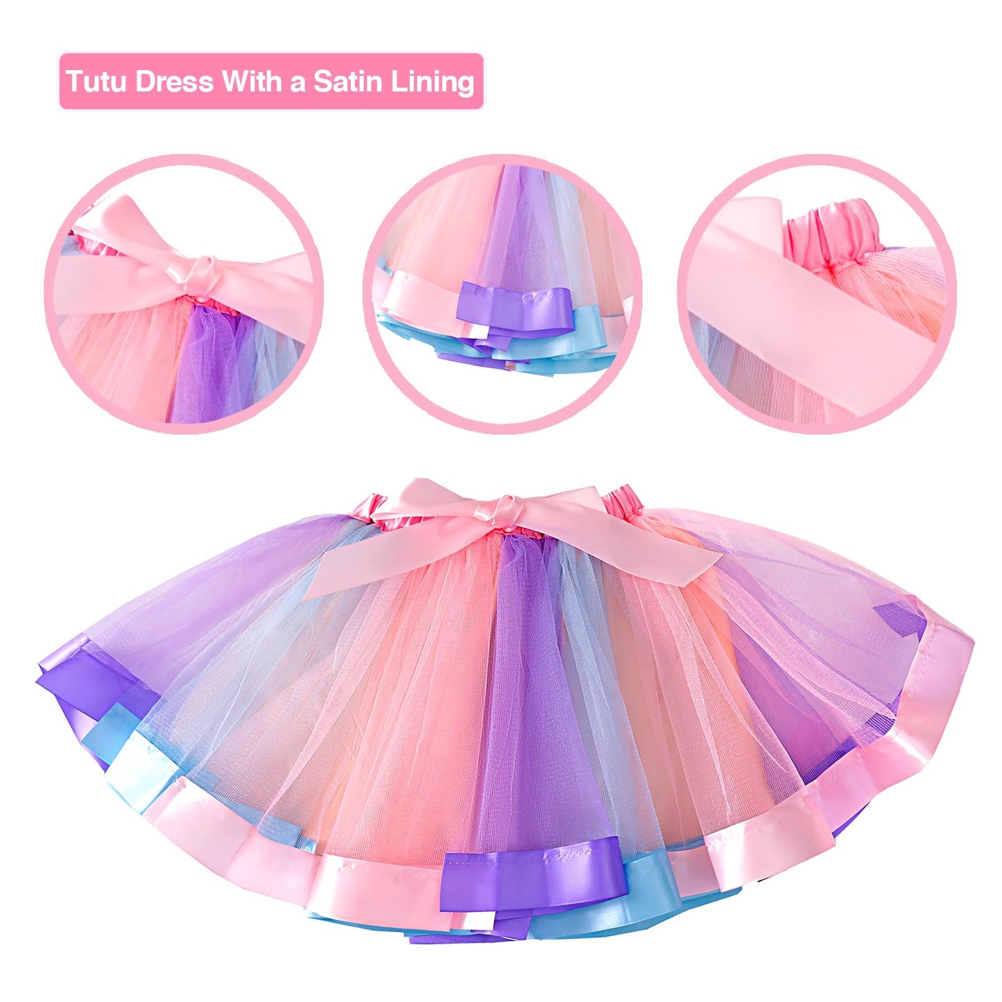 Tutu And Sian Unicorn Birthday Outfit For Girls - Unicorn Shirt, Tutu Skirt Dress, Birthday Girl Crown, Hair Bow & Satin Sash (Unicorn 5Y, 6 Years)