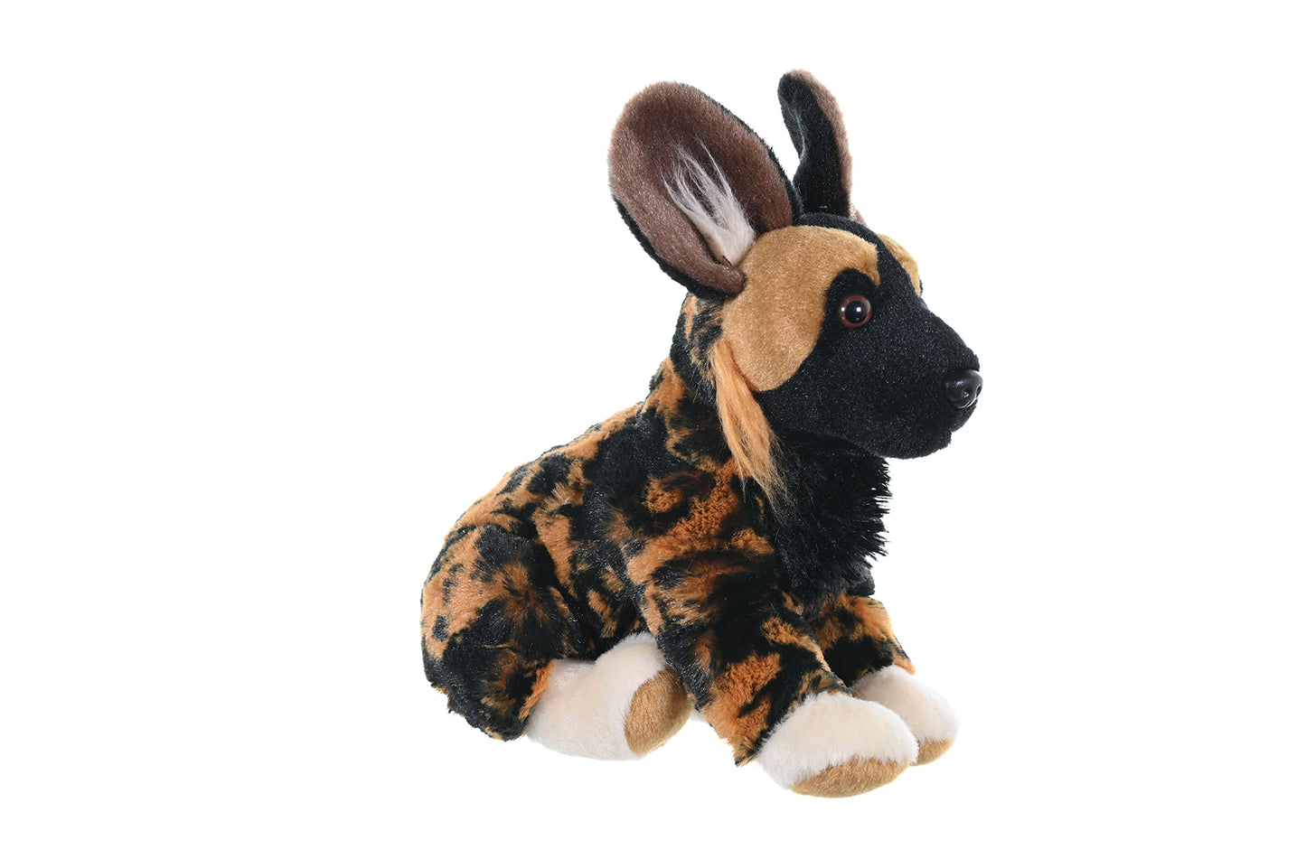 WILD REPUBLIC African Wild Dog Plush Toy, 8" Cuddlekins, Black, Soft Polyester Stuffed Animal for Kids, Model 10830