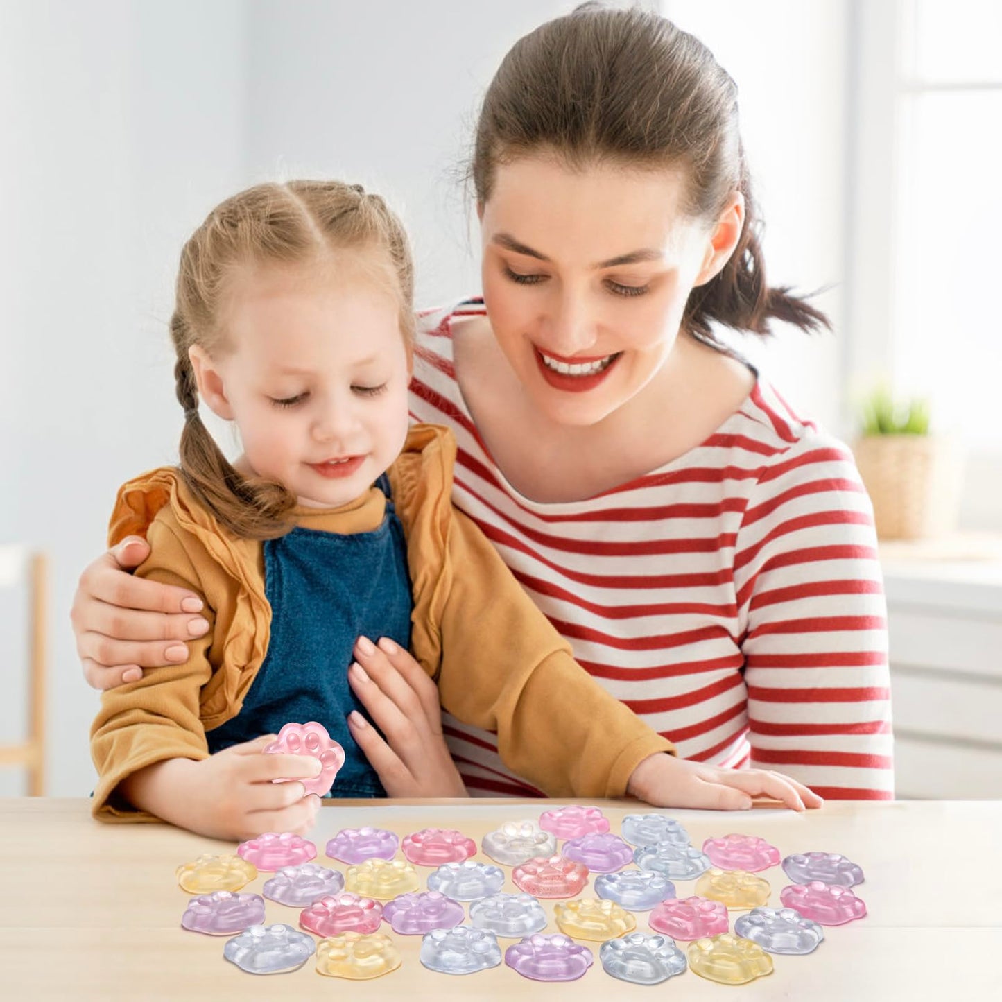 40Pcs Mini Squishies Squishy Toy Cat Party Favors For Kids, Cat'S Paw Mochi Squishy Toys Kawaii Stress Reliever Anxiety Toys For Boys Girls, Pinata Fillers, Goodie Bag Stuffers For Toddlers Adults