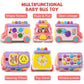 Music Activity Bus Baby Toy, Infant Education Learn Car, Sound & Light, Interactive Game, Shape Sorter, Animal Matching, Holiday Birthday Present For Toddler Kid Boy Girl 3 4 5 6 7 Years (Pink)