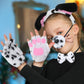 Syhood Puppy Dog Costume Set Kids Dog Ears Headband Bowtie Nose Tail Paw Gloves Dog Animal Costume Accessories For Carnival(Blac