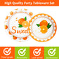 Gisgfim 96 Pcs Little Cutie Plates And Napkins Party Supplies Fruit Orange Tableware Set Summer Fruit Party Decorations Favors F