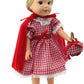 American Fashion World Little Red Riding Hood Dress for 14-Inch Dolls | enhanced Quality & Trendy Design | Dolls Clothes | Outfit Fashions for Dolls for Popular Brands