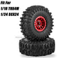 RCHuiWow 1.0'' Beadlock RC Wheels and Tires for 1/18 TRX4M,1/24 Axai1 SCX24 RC Crawler,1.0 Beadlock Tires w/Alloy Aluminium Whee