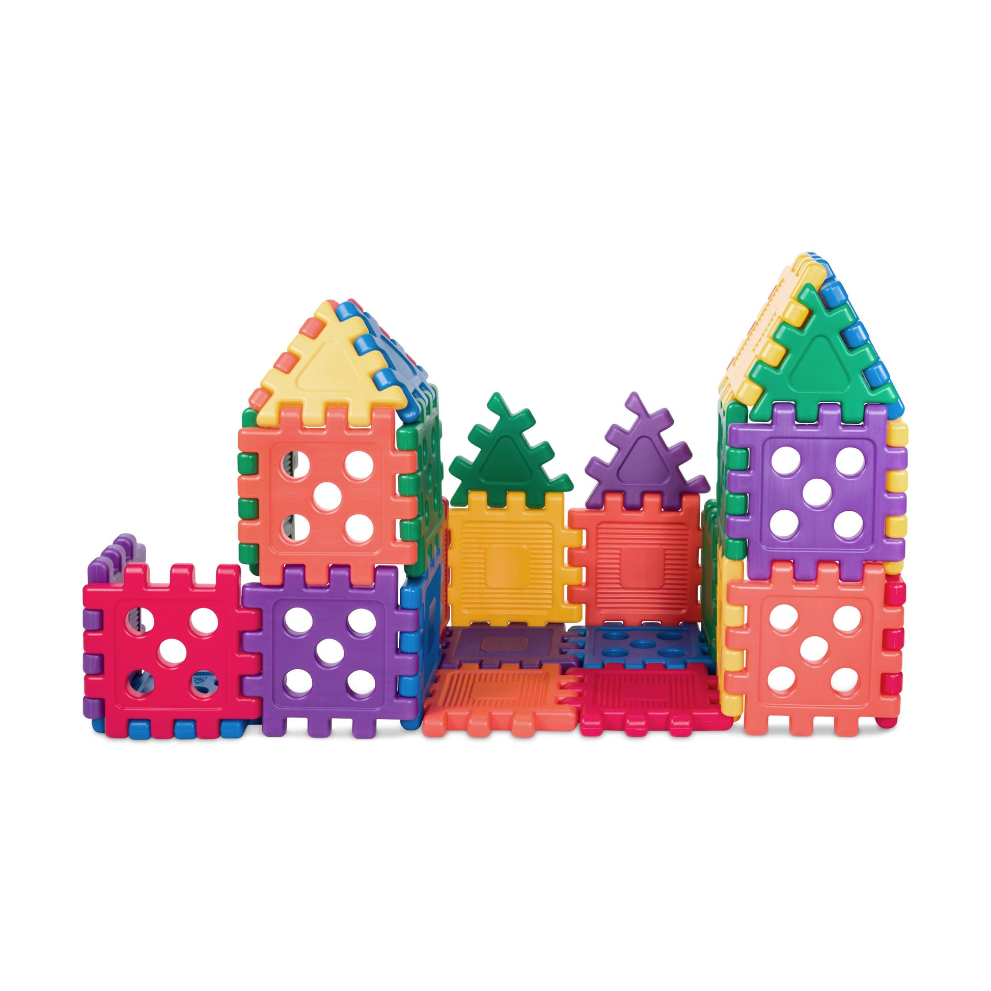 Careplay Oversized Waffle Blocks - 32 Piece Set, Connecting Building Blocks For Kids, Lightweight 12X12 Inch Design, Molded Polyethylene Plastic, Easy To For Kids To Hold, 10 Year Warranty