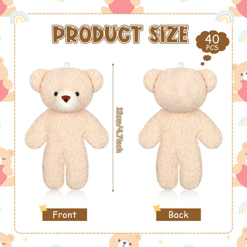 Hydren 40 Pcs Mini Bear Toy 4.7 Inch Stuffed Tiny Bear Valentine'S Party Gift Soft Keychain Mini Stuffed Animal Small Plush Join