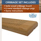We Games Classic Cribbage Board Set, 2 Track Solid Oak Wood Board With Metal Pegs, Family Games, Living Room Decor, Travel Games, Outdoor Games, Birthday Gifts, 2 Player Games, Bar Games, Card Games