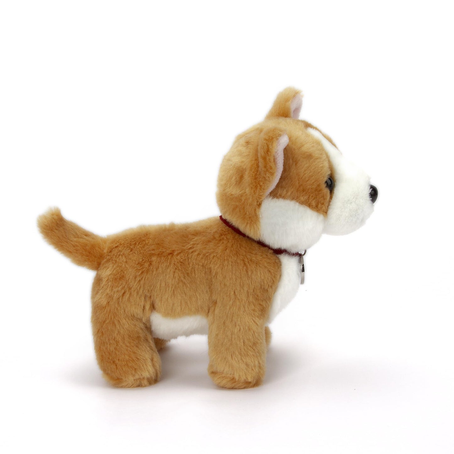 Plushland Plush Stuffed Dog Toy - Corgi with Collar, 8 Inches, Multi-Color, Soft Polyester for Boys and Girls