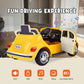 Xcar 12V Electric Car For Toddlers, Ride On Car With Remote Control, Led Light, 3 Speeds, Music, Bluetooth, 3-5 Years Old, Yello