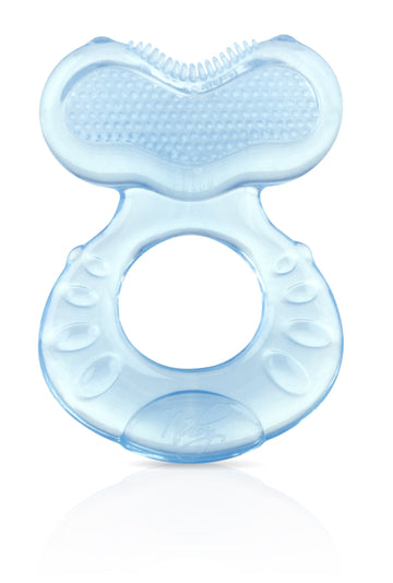 Nuby Silicone Teethe-Eez Teether With Bristles, Includes Hygienic Case, Blue