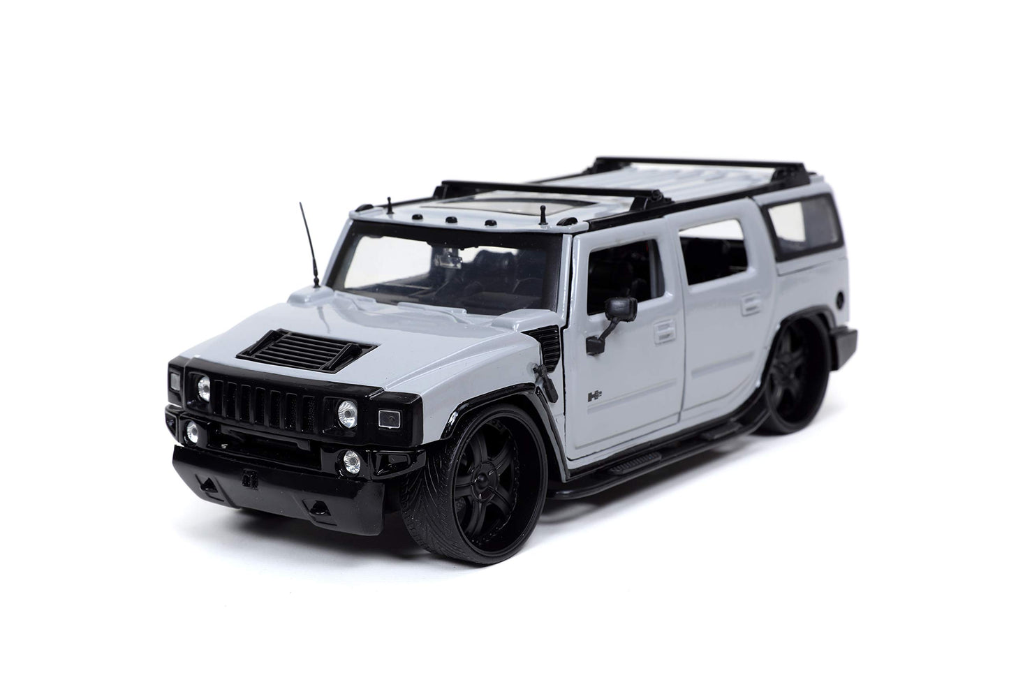 Jada Toys 1:24 Die-cast Hummer H2 Car Model 32310 - Grey, Rubber Material, Perfect for Kids and Adults