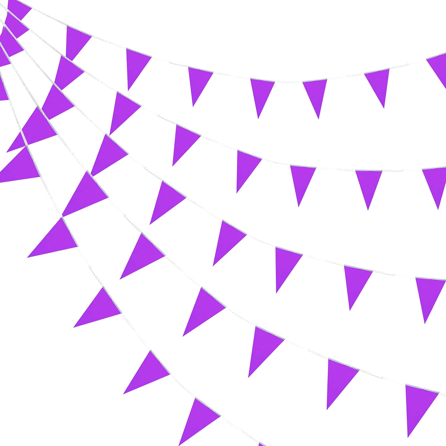 Consummate Purple Pennant Banners Flags String Hanging Triangle Bunting Flags For Grand Opening,Kids Birthday,Party Decorations,