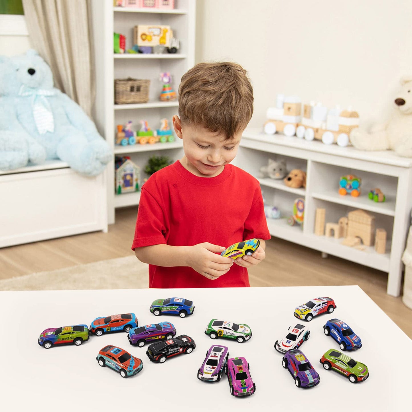 2.7 Inch Pull Back Cars Toys Set, 24 Pack Friction Power Alloy Casting Car Mini Race Car, Suitable For Toddler 3 4 5 6 Year Old