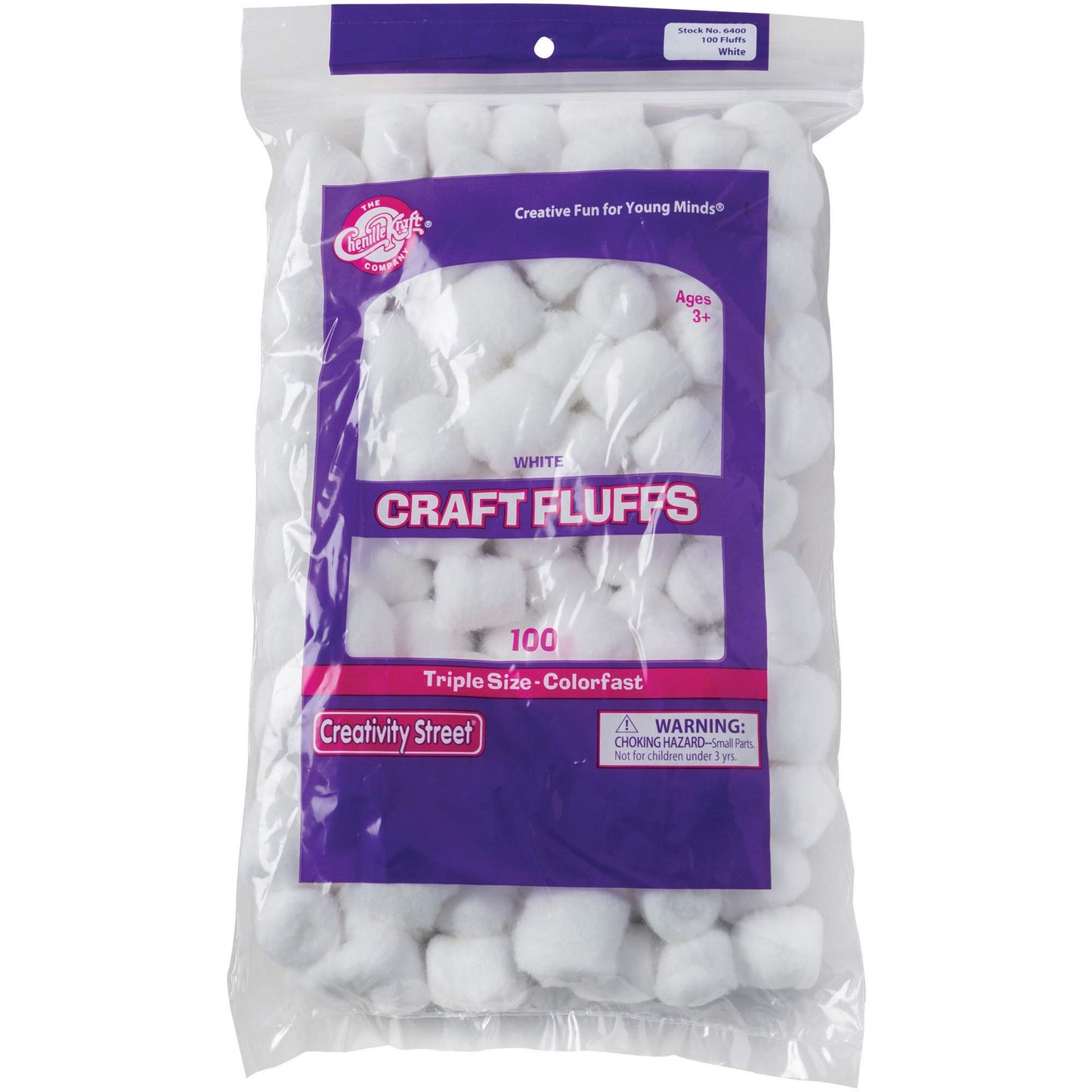 Creativity Street White Craft Fluff, 100 per Pack