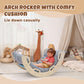 Cosyland Kids Climber Arch Rocker With Cushion,Wooden Indoor Pikler Climbing Toys For Toddler With 4 Handrails On Each Side,Pain