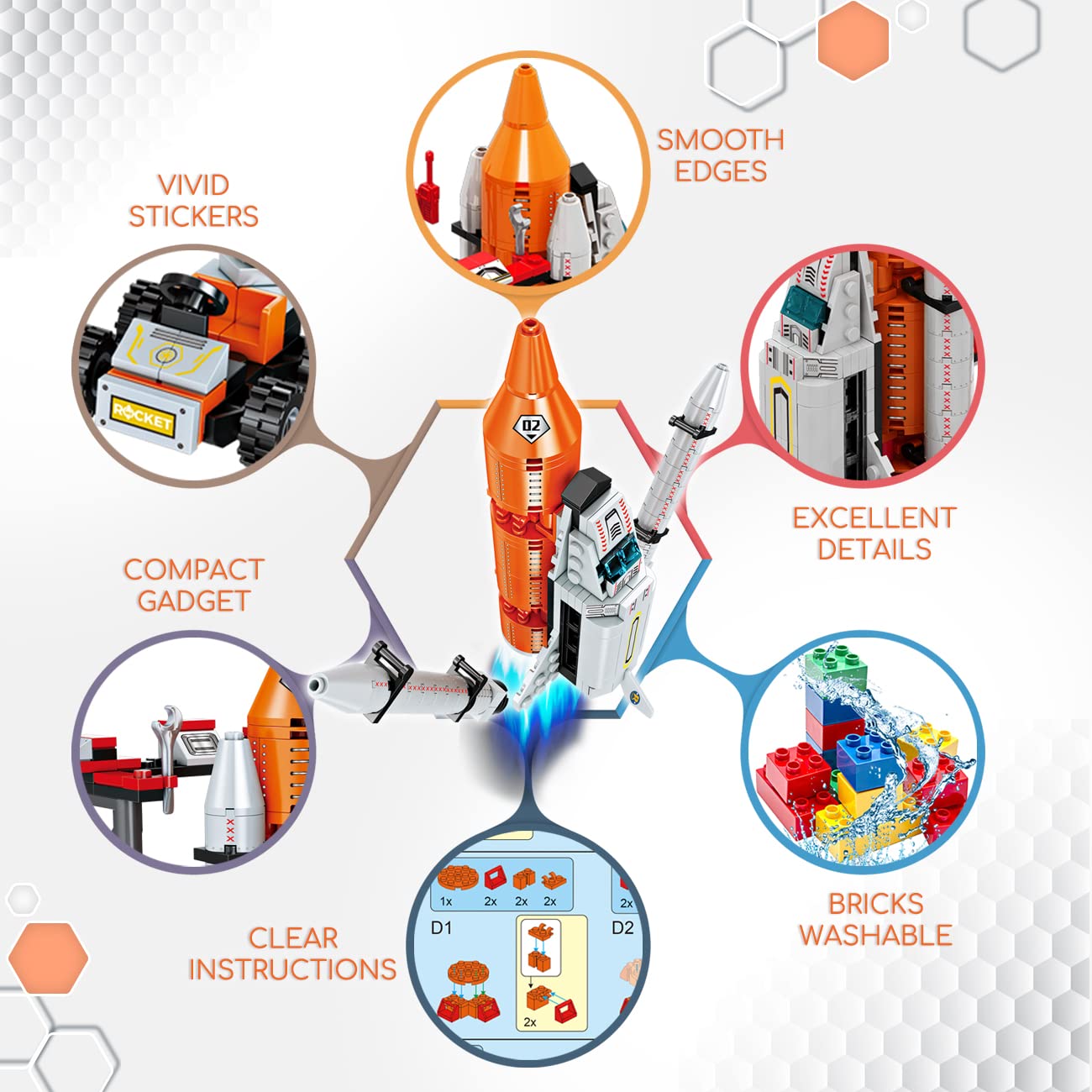 Space Exploration Shuttle Toys For 6 7 8 9 10 11 12 Year Old Boys 12-In-1 Stem Aerospace Building Kit Toy With Heavy Transport R