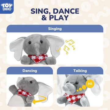 TOY Life Baby Toys for 6-12 Months, Newborn Baby Musical Talking Toys Plush Talkback Elephant Infant Toy for Babies Gifts
