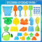 TOY Life 36 Pcs Beach Toys Sand Toys Toddlers with Castle Bucket Shovels & Sand Castle Building Kit Molds, Sandbox Toy Travel, B