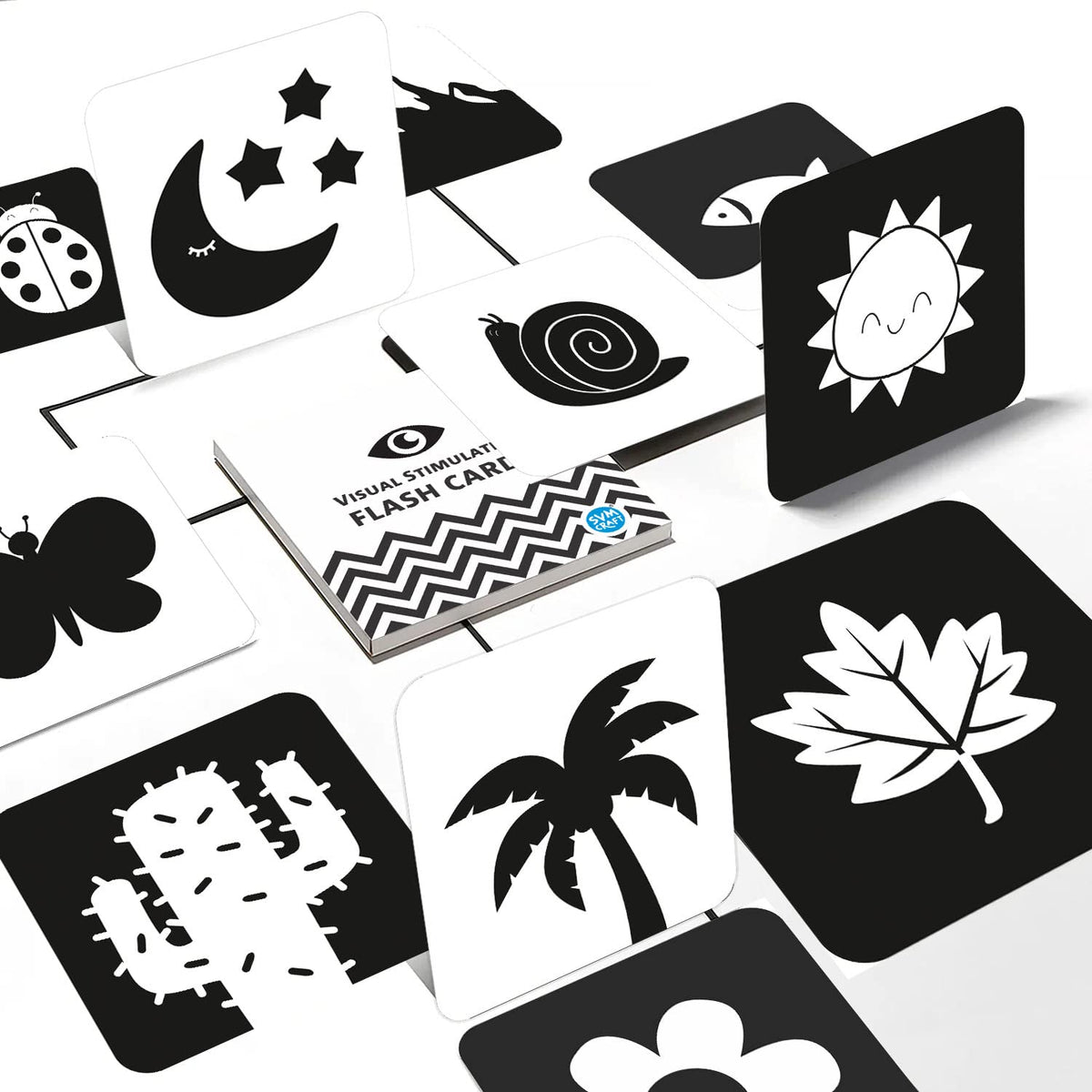 Svm Craft High Contrast Flash Cards For New Born Baby Flash Cards, Black & White (Age Group: 03 Year), Learning Cards, Front B