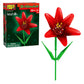 Brickcraft Bricktanicals Amaryllis Bricks Building Set 49 PCS Construction Toy Realistic Red Flower Stem Model Botanical Collect
