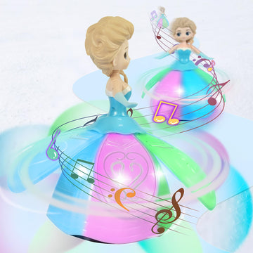 Enchanting Rotating Ice Princess Dancing Robot Toy With Colorful Lights, Music & Interactive Features - A Magical Gift For Child