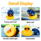 Wonuu Rubber Duck Car Ornaments Cool Yellow Duck Car Dashboard Decorations Squeaky Glasses Duck With Propeller Helmet For Car Ccessories Dashboard (Y-Blue)