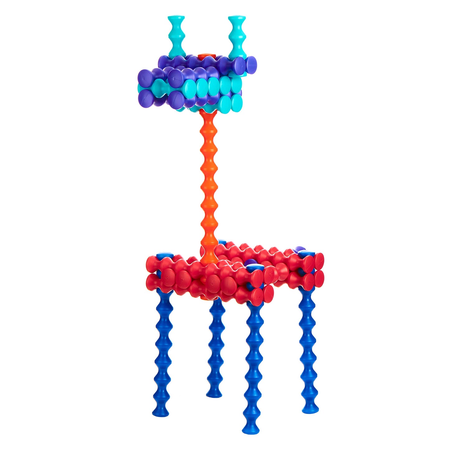 Popular Playthings Jumbo Playstix Set Construction Toy Building Blocks 80 Piece Kit, Multicolor (90020)