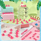 100 Pcs Mini Resin Flamingo Ducks, Pink Flamingo Figurine Tiny Animal Figures for DIY Garden Landscape Aquarium Hide and Seek Do