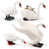 Lc Joycre 4Pcs White Swan Figurine Goose Toy Swan Toy Animal Figure For Toddlers Preschool Animals Figures Eduactional Project D