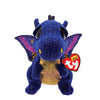 Ty Beanie Boos SAFFIRE Dragon Plush Toy - Sapphire Blue, 15cm/5.9in, Fabric, Model 36879