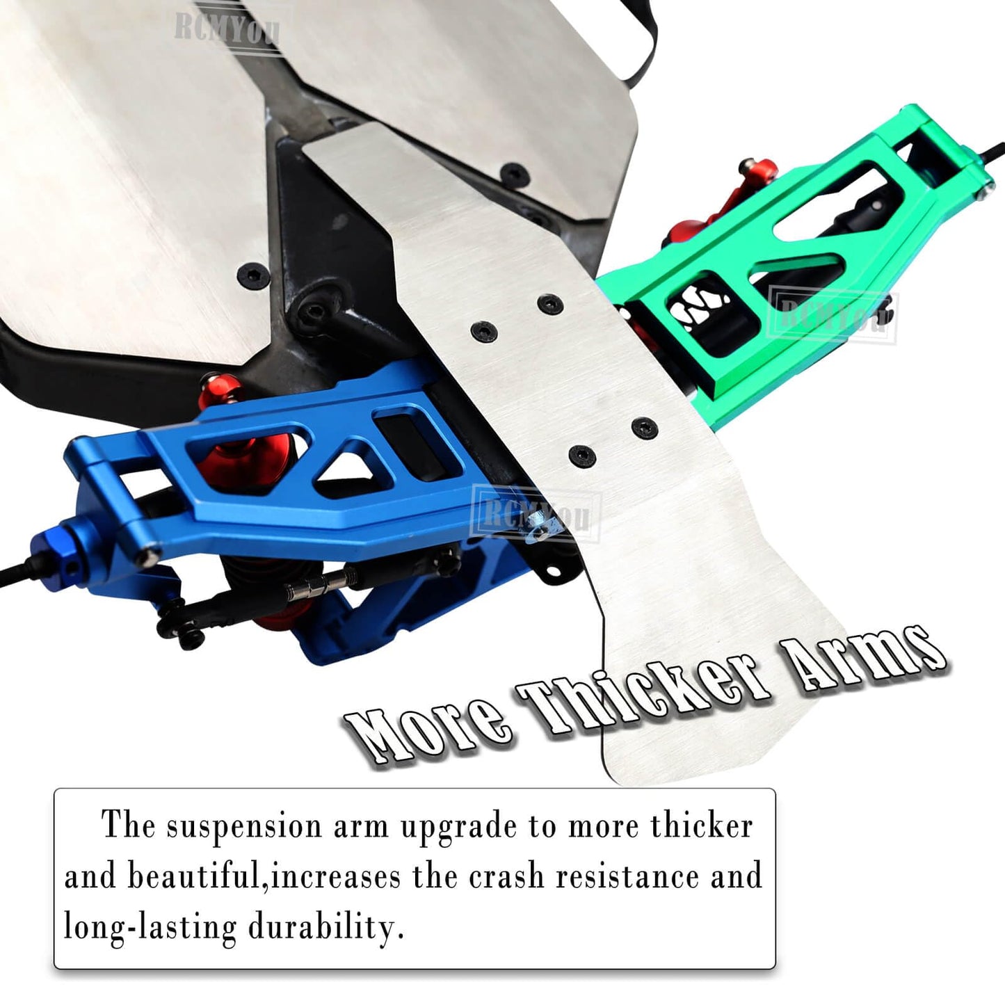 RCMYou Upgrades Part for 1/10 Rustler 4x4 VXL/Rustler 4x4,Alloy Suspension Arm,Caster Block,Steering Blocks,Rear Stub Axle Carri