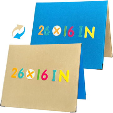 PENGFULL Foldable,Freestanding Felt Flannel Board for Toddlers,26 * 16in,Double-Sided,Learning Board for Preschool Classroom,Mul