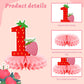 DTOFOOT 10 PCS Berry First Birthday Decor, Strawberry Theme 1st Birthday Table Centerpiece Strawberry Decorations for Baby Girls