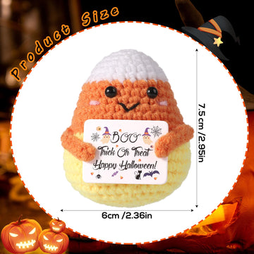TOYMIS Positive Candy Corn  enhanced Woolen Knitted Positive Doll Cute Candy Corn Shape Positive Crochet Doll Suitable for Parties Halloween Presents Decoration Supplies(Colorful)  Medium