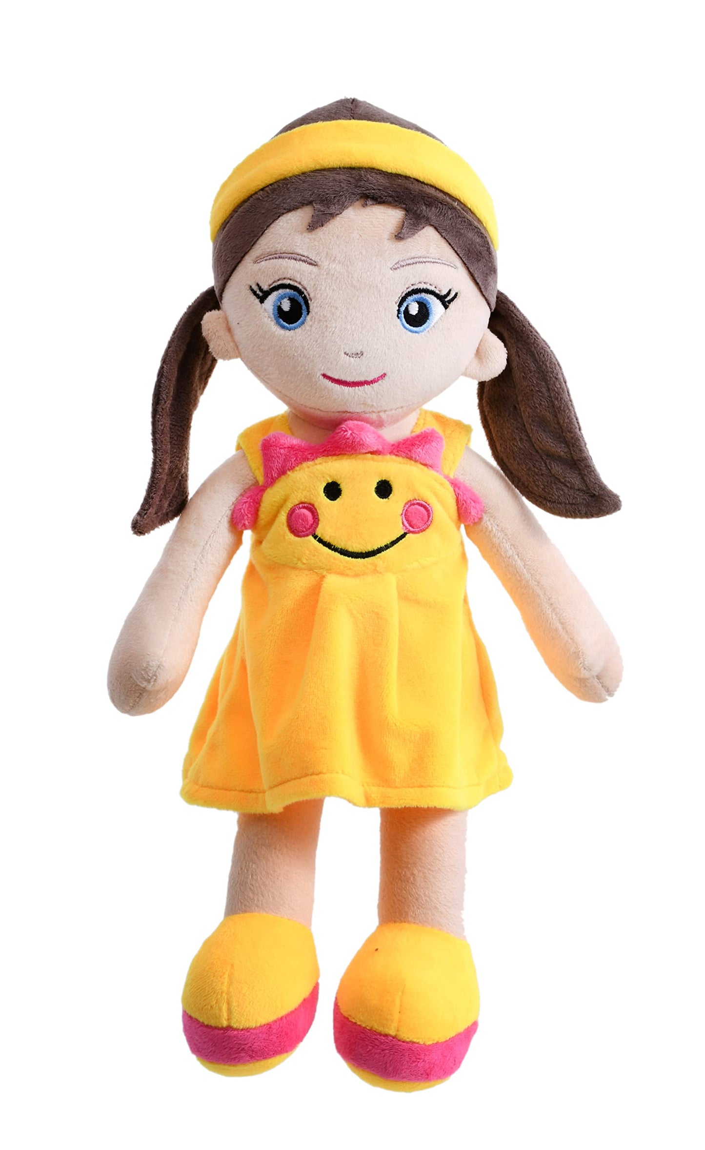 Mirada Cute Yellow Huggable Sunshine Girl Gudiya/Doll Soft Toy For Baby Girls/Kids | Stuffed Plush | Ideal Gift For Rakhi/Raksha
