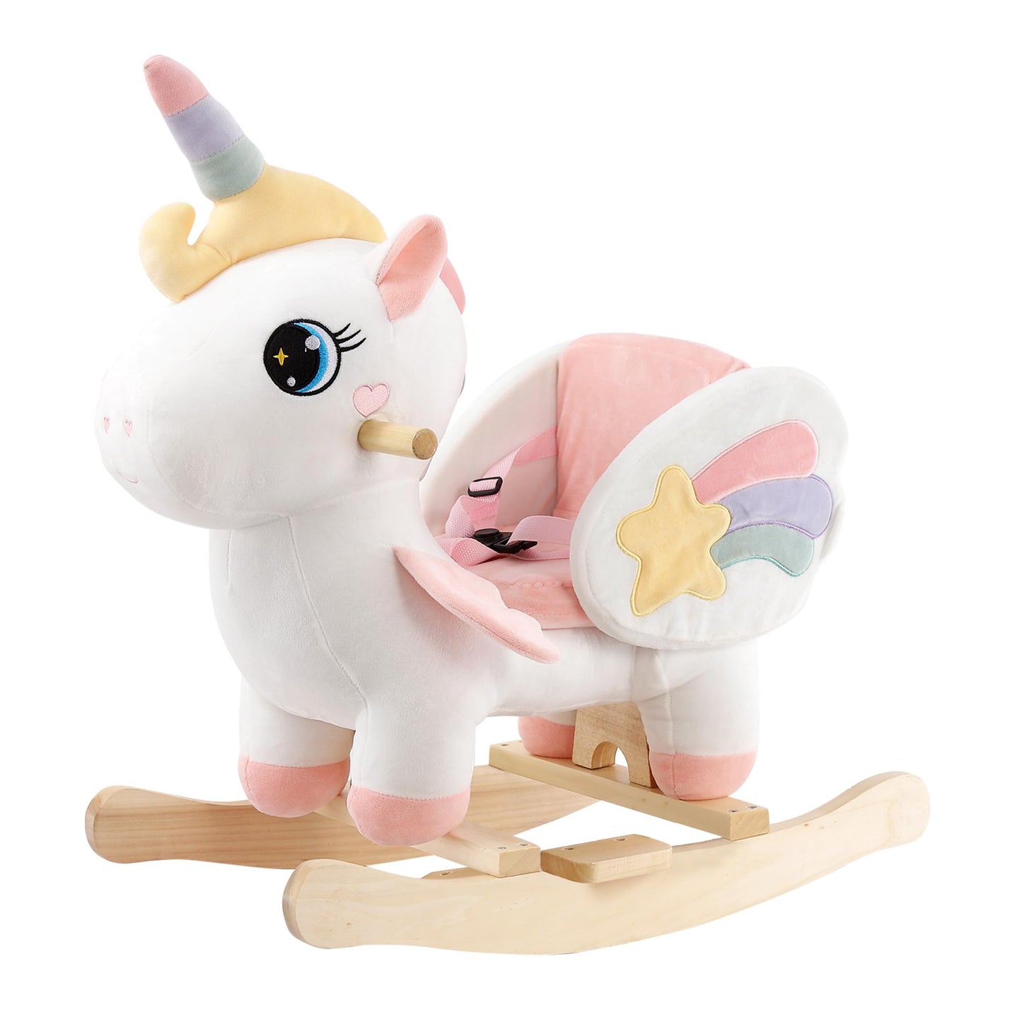 Funlio Unicorn Baby Rocking Horse, Rainbow Fairy Unicorn Rocking Horse For Toddlers 6 Months To 3 Years, Stuffed Ride-On Animal Rocker, Easy To Assemble, Cpc & Ce Certified