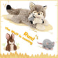 Maogolan 4 Pcs Wolf Stuffed Animal With 3 Small Plush Toys,Big Coyote Plushies With Bunny Plush,Stuffed Lamb & Mouse For Kids Valentine & Birthday Gift