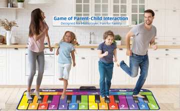 SUNLIN Giant 6 ft. Floor Piano Mat for Kids, 24 Keys, 10 Songs, 8 Sounds, Multicolor Musical Toy for Ages 3-9