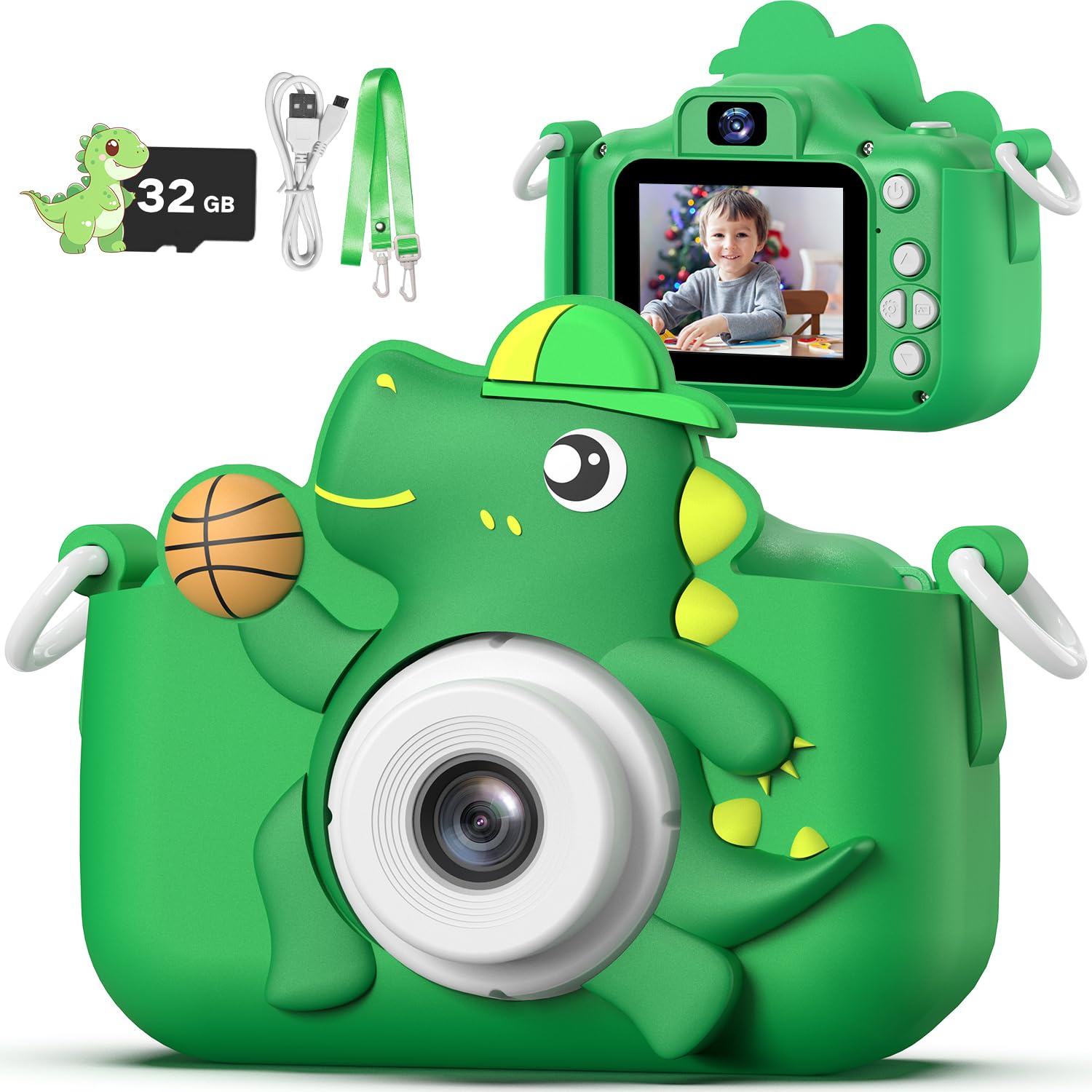 Kids Camera Toy, Masterbee Dinosaur Toys Camera For Kids Age 3-12, Christmas/Birthday Gifts For Boys And Girls, 1080P Hd Kids Di