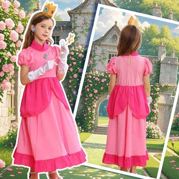 Itvti Pink Costume For Girls Kids Dresses Halloween Fancy Dress Up Outfit For Cosplay With Accessories, Pink, 3-4 Years(Tag 110)