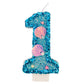 Blue Number Candle,Shell Sequins Number Candles for Birthday Cakes Mermaid Themed Party Supplies Number 1 Candle