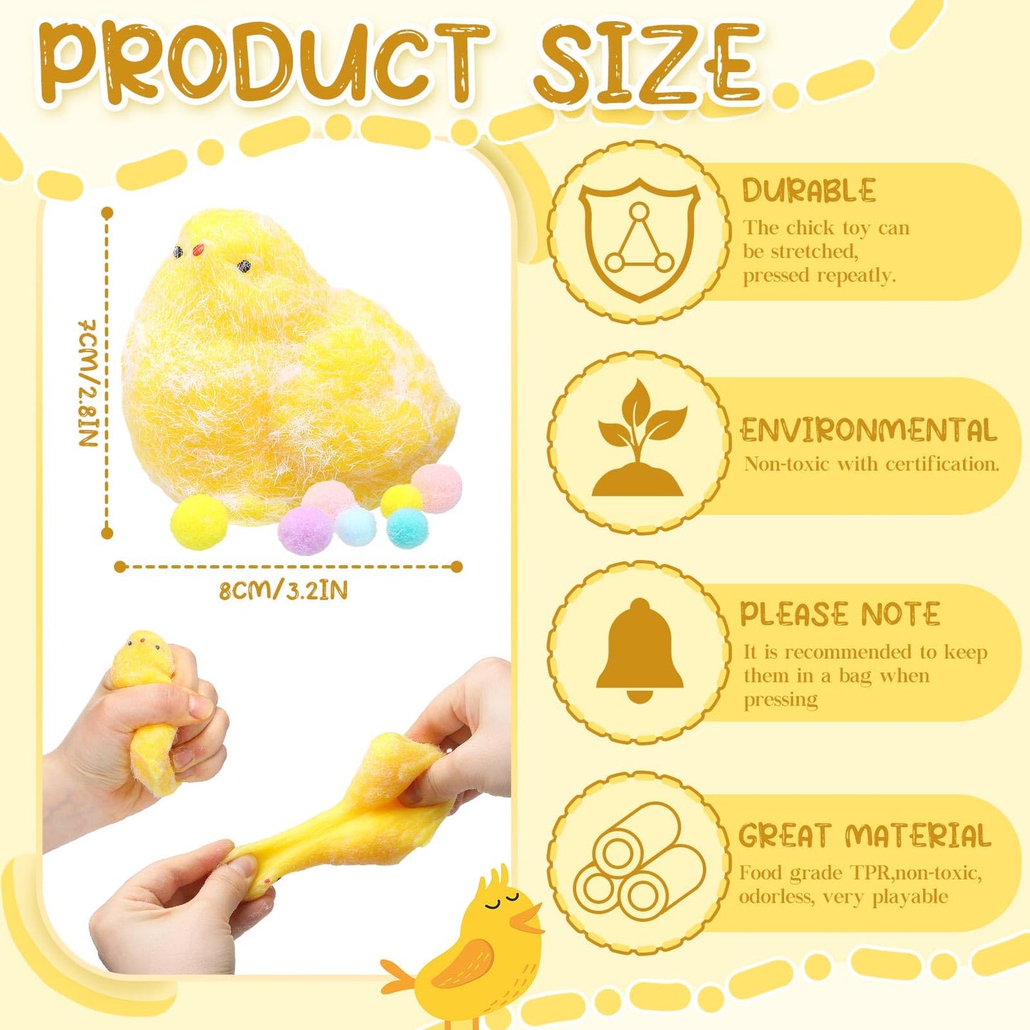 Meooeck 12 Pcs Chicken Stress Relief Toys Stress Balls for mature-themed Mini Chicken Squeeze Fun Fidget Toys Animal Balls Cute for Birthday Party Office Christmas Stocking Stuffer Gift ADHD Autism Anxiety