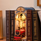 Robotime Diy Book Nook Kit Insert Bookcase Book Stand 3D Wooden Puzzle Diy Miniature House Wood Bookend Book Nook Model Building Kit With Led Light Booknook Decoration (Time Travel)