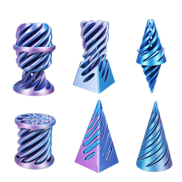 Qouxz 3D Printed Impossible Pyramid Passthrough Sculpture, Cone Fidget Toy, Impossible Cylinder Anxiety Relief Toy, Magic Imposs